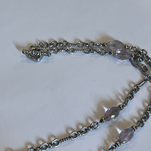 David Yurman Bijoux Bead 35” Figaro Chain Link Necklace Sterling Silver 18k - Picture 12 of 14